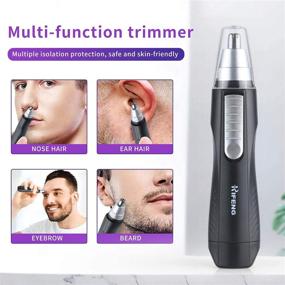img 1 attached to 💇 Ultimate Pain-Free Nose and Ear Hair Trimmer Clipper for Men and Women - Premium Battery-Operated Design with Powerful Motor, Brush, and Protective Cap