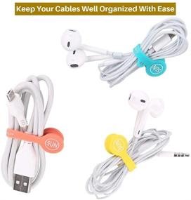 img 1 attached to 🔌 SUNFICON 5 Pack Magnetic Cable Organizers: Manage Earbuds, Cords, USBs & More with Whiteboard, Fridge Magnets - Assorted Light Colors