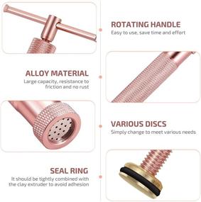 img 2 attached to 🌹 Premium Rose Gold Clay Extruder Kit: Cabilock Rotary Mold Tools for DIY Polymer Clay Decorations, Fondant & Noodles.