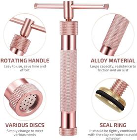 img 3 attached to 🌹 Premium Rose Gold Clay Extruder Kit: Cabilock Rotary Mold Tools for DIY Polymer Clay Decorations, Fondant & Noodles.