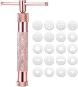 img 4 attached to 🌹 Premium Rose Gold Clay Extruder Kit: Cabilock Rotary Mold Tools for DIY Polymer Clay Decorations, Fondant & Noodles.