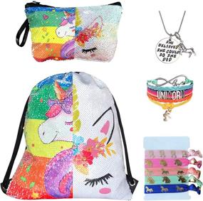 img 4 attached to 🦄 Drawstring Unicorn Gifts for Girls - Inspirational Jewelry Bracelets