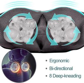 img 2 attached to 🌟 Shiatsu Back Shoulder and Neck Massager with Heat - Deep Tissue Kneading Pillow Massage - Back Pain Relief, Shoulder & Neck Massager, Electric Full Body Massager, Relieve Foot & Leg Muscle Pain - Perfect Gift