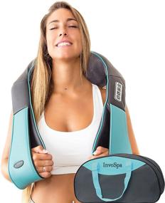 img 4 attached to 🌟 Shiatsu Back Shoulder and Neck Massager with Heat - Deep Tissue Kneading Pillow Massage - Back Pain Relief, Shoulder & Neck Massager, Electric Full Body Massager, Relieve Foot & Leg Muscle Pain - Perfect Gift