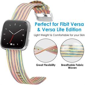 img 1 attached to 👟 NANW Fitbit Versa/Versa 2 Woven Fabric Bands: Replacement Strap for Women & Men