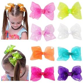 img 4 attached to 🎀 Waterproof Jelly Hair Bows for Girls: Trendy Summer Accessories for Children, Teens & Young Kids