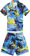 🌴 hawaiian aloha luau shirt sunset boys' clothing: tops, tees & shirts for a vibrant summer look! logo