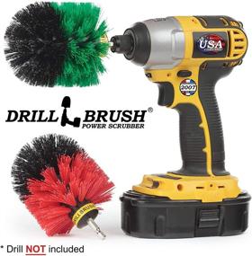 img 1 attached to 🧼 Power Scrubber Drill Brush for Kitchen Cleaning, Dish Brush for Pots and Pans, Cast Iron Cookware and Tile & Grout Brush for Outdoor Cleaning, Stiff Bristle Deck Brush for Patio, Concrete Bird Baths