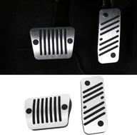 🚙 jaronx aluminum alloy no drill pedal covers for jeep cherokee 2014-2021, anti-slip gas and brake pedal pads (not compatible with grand cherokee) logo