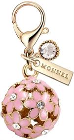 img 2 attached to 🔮 MC46 3D Crystal Pink Flower Ball Lobster Clasp Charms Pendants: Enhance Your Style with a Touch of Elegance - Includes Pouch Bag (1 piece)