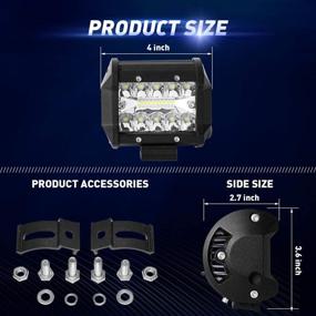 img 3 attached to 🚚 EBESTauto 4 Inch LED Light Pods with License Plate Mounting Bracket & Wiring Harness Kit, Enhanced LED Work Lights for Trucks, Cars, ATVs, SUVs, Boats - FedEx/UPS Delivery