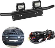 🚚 ebestauto 4 inch led light pods with license plate mounting bracket & wiring harness kit, enhanced led work lights for trucks, cars, atvs, suvs, boats - fedex/ups delivery logo