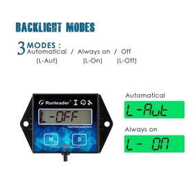 img 1 attached to Runleader Backlight Hour Meter Tachometer: Maintenance Reminder for Lawn Mower, Tractor, Generator, Marine Outboard, ATV, Motor, Snowmobile & Gas Powered Equipment - Battery Replaceable, User Shutdown