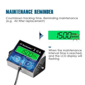 img 2 attached to Runleader Backlight Hour Meter Tachometer: Maintenance Reminder for Lawn Mower, Tractor, Generator, Marine Outboard, ATV, Motor, Snowmobile & Gas Powered Equipment - Battery Replaceable, User Shutdown