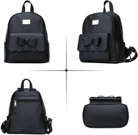 img 3 attached to KKXIU Bowknot Fashion Leather Backpack