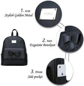 img 2 attached to KKXIU Bowknot Fashion Leather Backpack