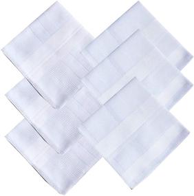 img 4 attached to 🧦 White Cotton Handkerchiefs - Large Men's Hankies, Essential Accessories for Gents