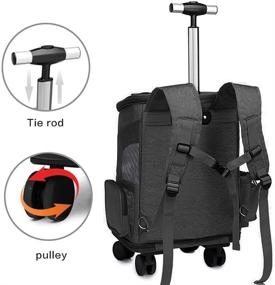 img 3 attached to 🐾 Wheeled Pet Carrier Backpack: Convenient Travel Companion for Dogs, Cats & Puppies – Compact, Comfortable & Versatile