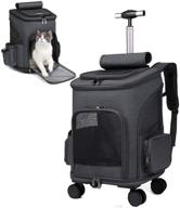 🐾 wheeled pet carrier backpack: convenient travel companion for dogs, cats & puppies – compact, comfortable & versatile logo