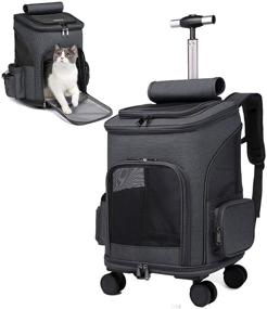 img 4 attached to 🐾 Wheeled Pet Carrier Backpack: Convenient Travel Companion for Dogs, Cats & Puppies – Compact, Comfortable & Versatile