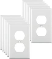 🔌 12-pack white duplex device receptacle wallplate - unbreakable polycarbonate material - electrical outlet cover plates - optimized wall plates for outlets - outlet plate cover логотип