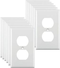 img 4 attached to 🔌 12-Pack White Duplex Device Receptacle Wallplate - Unbreakable Polycarbonate Material - Electrical Outlet Cover Plates - Optimized Wall Plates for Outlets - Outlet Plate Cover