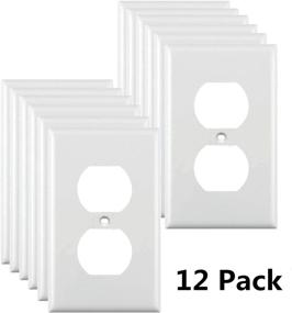 img 3 attached to 🔌 12-Pack White Duplex Device Receptacle Wallplate - Unbreakable Polycarbonate Material - Electrical Outlet Cover Plates - Optimized Wall Plates for Outlets - Outlet Plate Cover