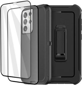 img 4 attached to 📱 AICase Belt-Clip Holster Case for Galaxy S21 Ultra: Heavy Duty Protection with Screen Protector