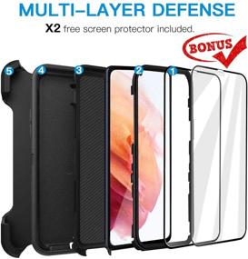 img 2 attached to 📱 AICase Belt-Clip Holster Case for Galaxy S21 Ultra: Heavy Duty Protection with Screen Protector