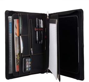 img 4 attached to Zipper Leather Portfolio With Removable Tablet Holder