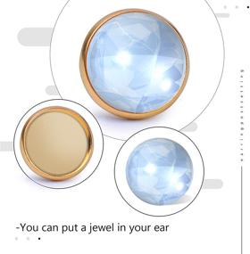 img 3 attached to 💎 BronaGrand 50 Pieces Gold Stainless Steel Stud Earring Settings for 12mm Cabochon, with 50 Pieces Clear Rubber Safety Backs