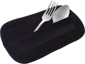 img 3 attached to 🍴 Neoprene Cutlery Set Utensil Holder in Cosmos Black