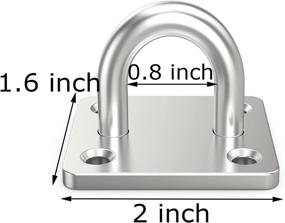 img 3 attached to 🔩 Set of 4, 2 x 1.6 Inch, Heavy-Duty 304 Stainless Steel Ceiling Hooks Pad Eyes Plate, Ideal for Marine Hardware, Complete with Screws