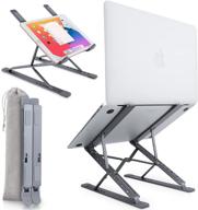 🖥️ foldable laptop stand adjustable computer riser ergonomic holder for macbook air pro, dell, hp, lenovo - portable pc stand work from home gift (black) logo