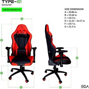 img 2 attached to EGA Big & Tall Gaming Chair - Removable Lumbar Support, Metal Base, Ergonomic Racing PC Computer Video Game Chair High Back, PU Leather Office Desk Chair with Headrest (Red) - G1