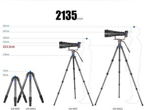 img 4 attached to 📷 Leofoto LM-404CL Summit Series Systematic 100mm Bowl Tripod: Extra Long Version with 84" 2135mm Height, 4-Section Carbon Fiber Legs (CF)