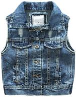 stylish sleeveless jacket vest for boys: motteecity fashion casual ripped denim logo