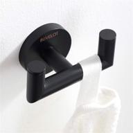 🔗 stylish and functional buvelot 077020-mb leo brass double robe hook in matte black – enhancing modern décor logo
