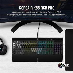 img 3 attached to 💡 CORSAIR K55 RGB PRO: Dynamic RGB Backlighting, Six Macro Keys, Elgato Stream Deck Software Integration, IP42 Dust and Spill Resistance, Detachable Palm Rest, Dedicated Media and Volume Keys
