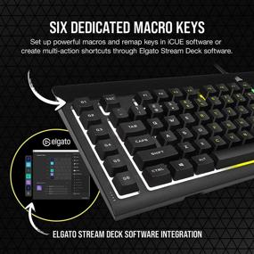 img 1 attached to 💡 CORSAIR K55 RGB PRO: Dynamic RGB Backlighting, Six Macro Keys, Elgato Stream Deck Software Integration, IP42 Dust and Spill Resistance, Detachable Palm Rest, Dedicated Media and Volume Keys