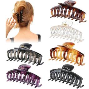 img 4 attached to 💇 Aaiffey Big Hair Claw Clips – Extra Strong Hold for Women with Thick Hair – Non-Slip Large Claw Clip – Hair Catch Barrette – Large Banana Clips – Hair Styling Accessories (6 Pack)