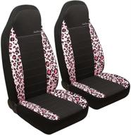 stylish giant panda pink leopard print seat covers for cars & suvs - high back, airbag compatible logo