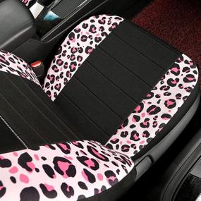 img 1 attached to Stylish GIANT PANDA Pink Leopard Print Seat Covers for Cars & SUVs - High Back, Airbag Compatible