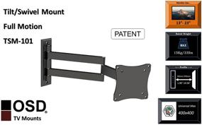 img 3 attached to 📺 OSD Audio TSM-101 Full Motion Tilt & Swivel Wall Mount for 10-23 inch Monitor