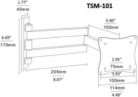 img 1 attached to 📺 OSD Audio TSM-101 Full Motion Tilt & Swivel Wall Mount for 10-23 inch Monitor