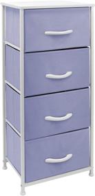 img 4 attached to 🏢 Purple Sorbus Dresser Storage Tower for Bedroom Organization: Steel Frame, Wood Top, Fabric Bins