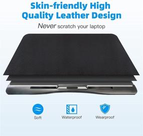 img 2 attached to 🔥 Luxury Leather Laptop Bed Tray Table: Adjustable & Foldable Lap Desk with Double Drawers - Multifunctional for Work, Eat, Write, Game & Draw