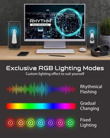 img 1 attached to 🔊 10W Bluetooth Multimedia Speaker Stereo with Rhythmic 3 LED Light Modes – USB Powered 3.5mm Computer Speakers for Gaming, PC, Cellphones, Tablets, Desktops, Laptops