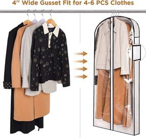 img 3 attached to 👕 Set of 8 Aphyxen Garment Bags, 47''/ 60'' Hanging Clothes Suit Bag for Travel with 3 Hangers, 4'' Gusseted Clothes Cover for Shirts Dress Sweater