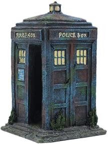 img 1 attached to 🏛️ Sunyiny Aquarium Fish Tank Ornament: Police Box Telephone Decor for Fish and Shrimp - Ideal Hideout for Hiding and Cave-like Ambiance